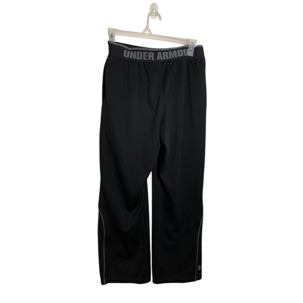 Under Armour Loose Fit Track Pants Mens Sz Large Black Wide Leg Skater Grunge